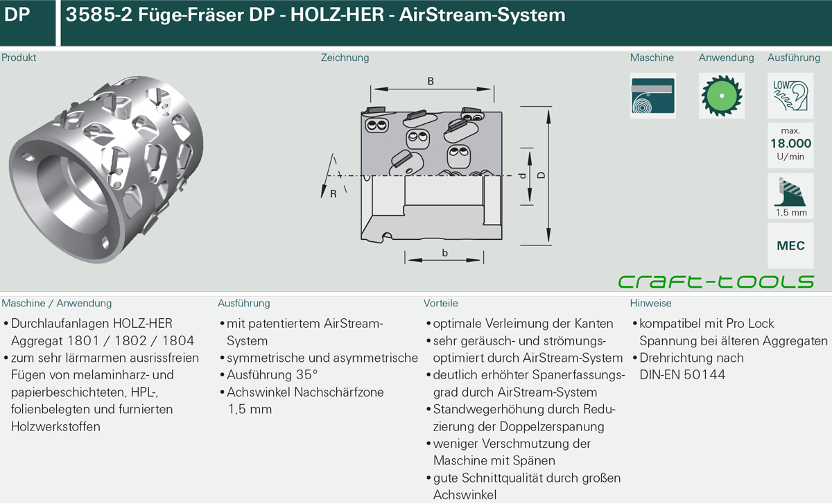 DIAMAX-Füge-Fräser DP HOLZ-HER - AirStream-System