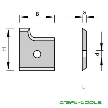 Preview: Stehle 185376 Radius-Wechselplatten HW mit 1 Schneidradius und Bodenfase Zeichnung