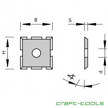 Preview: Stehle 167873 Wendeplatten HW mit 4 Schneidkanten - Schneidenunterbrechung Zeichnung