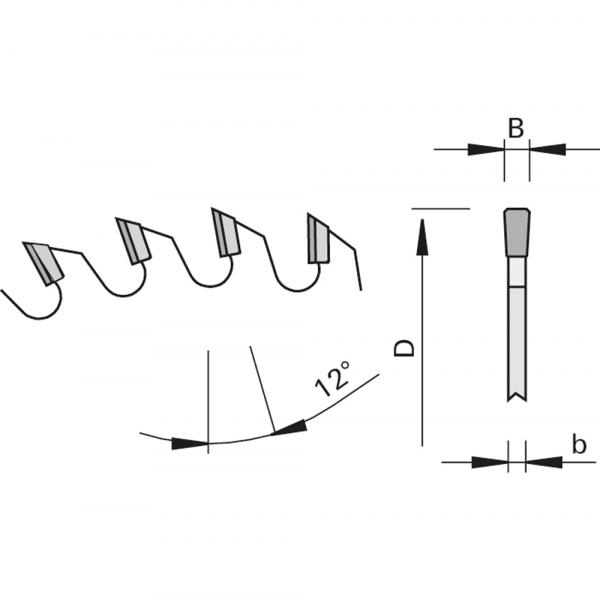 Stehle 58460500  HKS-L-Dünnschnitt-Kreissägeblatt Zeichnung