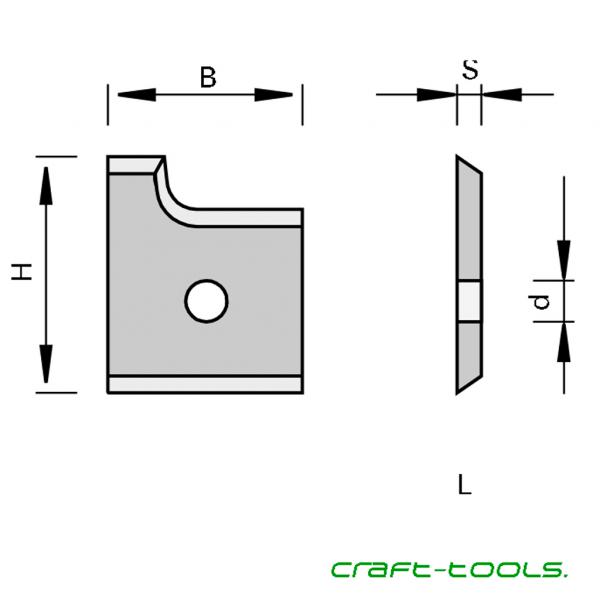 Stehle 181657 Radius-Wechselplatten HW mit 1 Schneidradius und Bodenfase Zeichnung